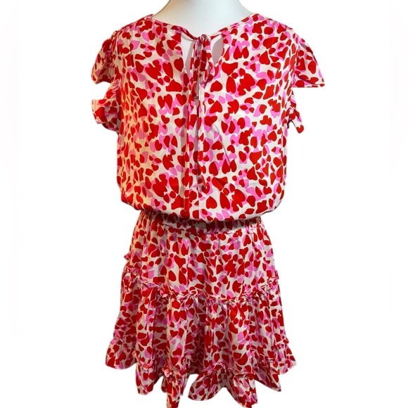 PINCH Teresa Dress Medium – Red Pink Heart Print Ruffle Skirt, Valentine’s Style - Picture 2 of 7